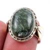 Натуральный драгоценный камень серафинит 925 пробы, ювелирное изделие из чистого серебра, двухцветное кольцо S.7.5US q8k26