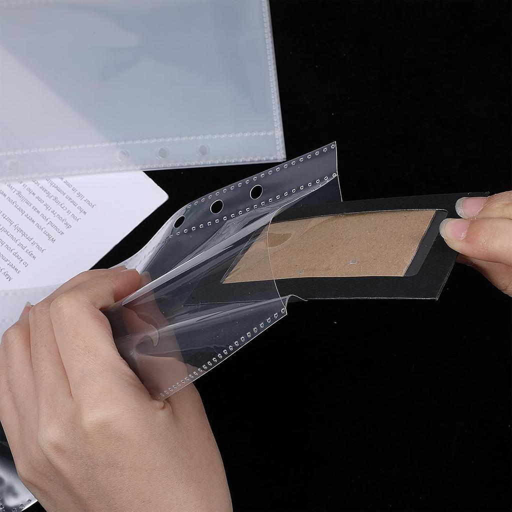 20 pcs A6 Zipless Cash Envelopes, Frosted PP Binder Pockets 6 Ring Planner erts Clear Sheet Protectors Budget Envelopes Organizer Accessories for 6