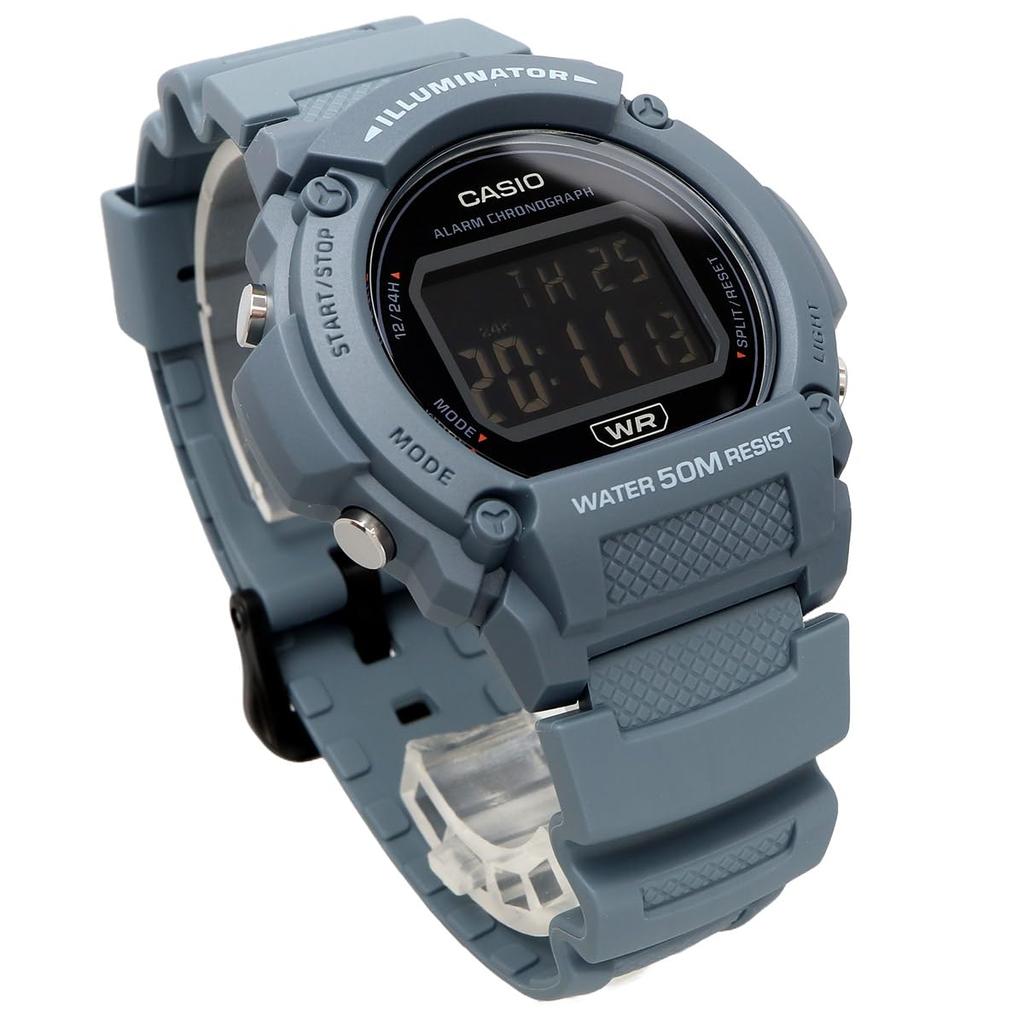 Casio Стандартные цифровые часы матовые серо-голубые Overseas модель [Casio] W-219HC-2BV мужские [Товар]