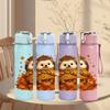1PC Autumn Leaves Hedgehog Illustration 750ml Color Plastic Sports Water Bottle Leakproof Flip Straw Lid Suitable for Sports Office Home Use