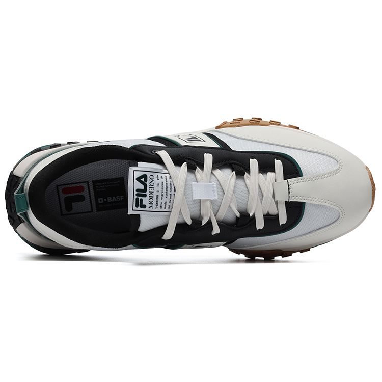 Fila Кирпичная ткань Кожа Спорт Современный Блок Низкие Кроссовки для Повседневной Носки Мужские кроссовки Белый Черный F12M231125FWA