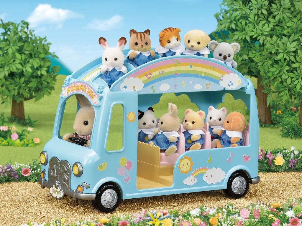 Sylvanian Families Kindergarten Vehicle Kindergarten ST Mark Certification For Ages 3 and Up Toy Dollhouse Sylvanian Families EPOCH [Rainbow Bus] S-62
