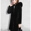 Women Winter Faux Fur Jacket Black Hooded Parkas Coat Ladies Thicken Warm Long Overcoat Windproof Snow Outerwear Female