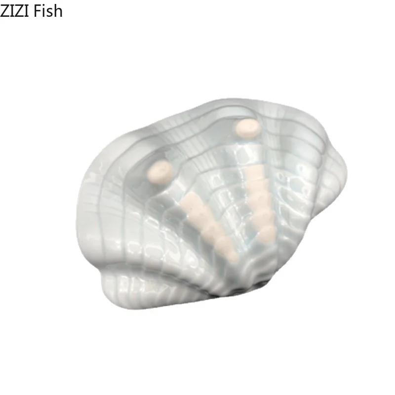 Тарелка в форме ракушки, японская керамическая тарелка для суши, десертная тарелка для отеля, тарелка для соуса для макания, домашняя кухня, креативная посуда