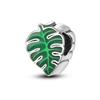 Silver Plated Green Series Avocado Pendant Four-leaf Clover Charms Beads Fit Original  Bracelet Women Jewelry