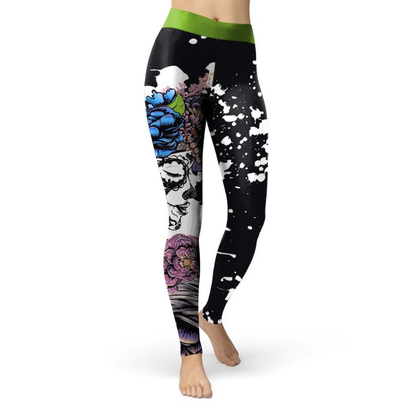 Новые брюки с цифровой печатью Женские брюки для бодибилдинга серии Хэллоуин Тыква Зомби Брюки на резинке