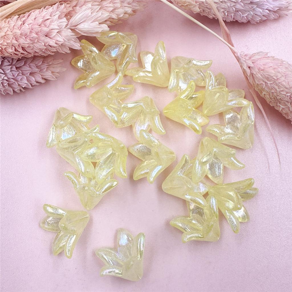 Шпилька-орнамент «сделай сам», аксессуар из бисера, цветочные бусины, разноцветные 20 шт., 16*11,5 мм, матовый материал аксессуара, цвет макарон, акрил