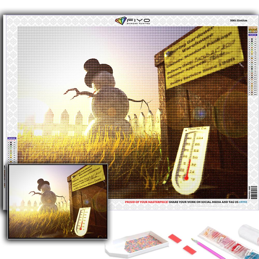Алмазная картина Рождественская елка Санта-Снеговик Вышивка крестом Стразы Домашний декор