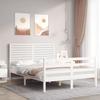 VidaXL Bed Frame with Headboard White 140x200 Cm Solid Wood 3195027