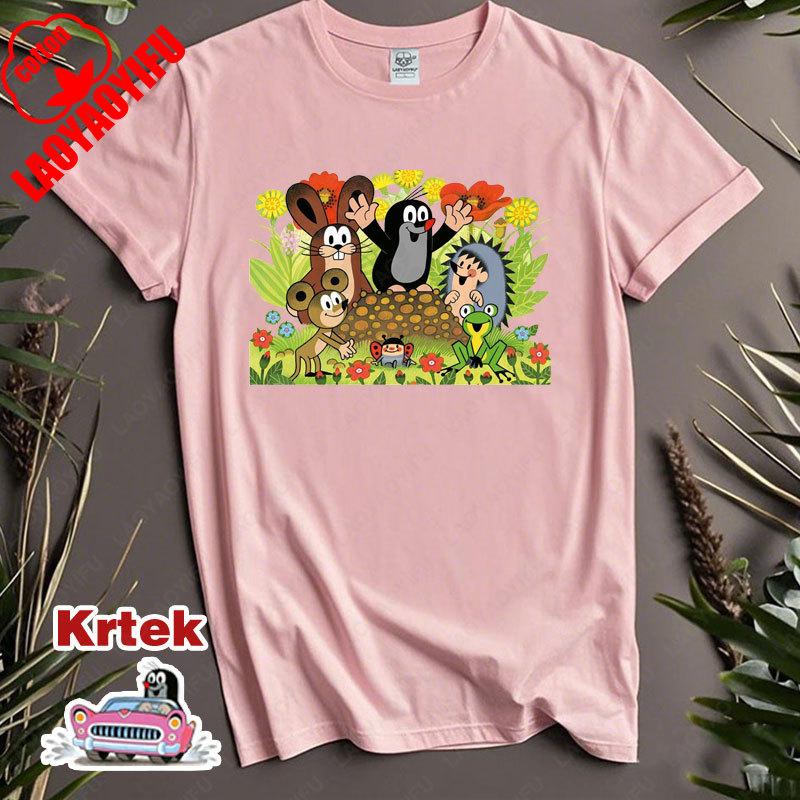 The Little Mole Creative TShirt for Unisex Cotton Tops Funny Round Collar Hip Hop Birthday Gifts Streetwear Casual Cute Tees
