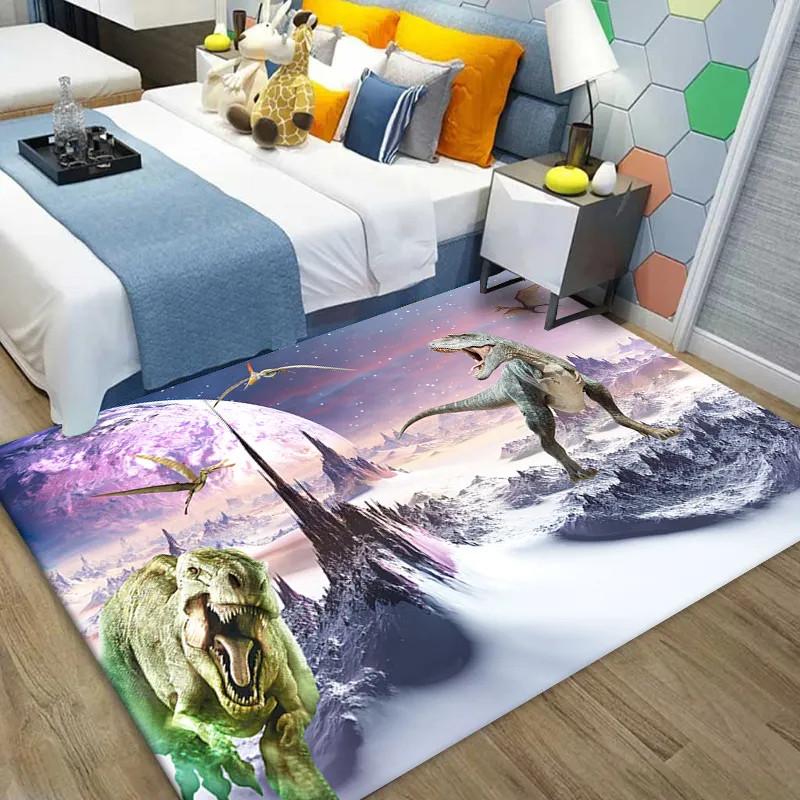 3D Ковер с динозаврами Милый коврик с животными Коврик для пола Парка Юрского периода Для кухни, ванной комнаты, прихожей Декор Гостиная Коврик для чайного столика