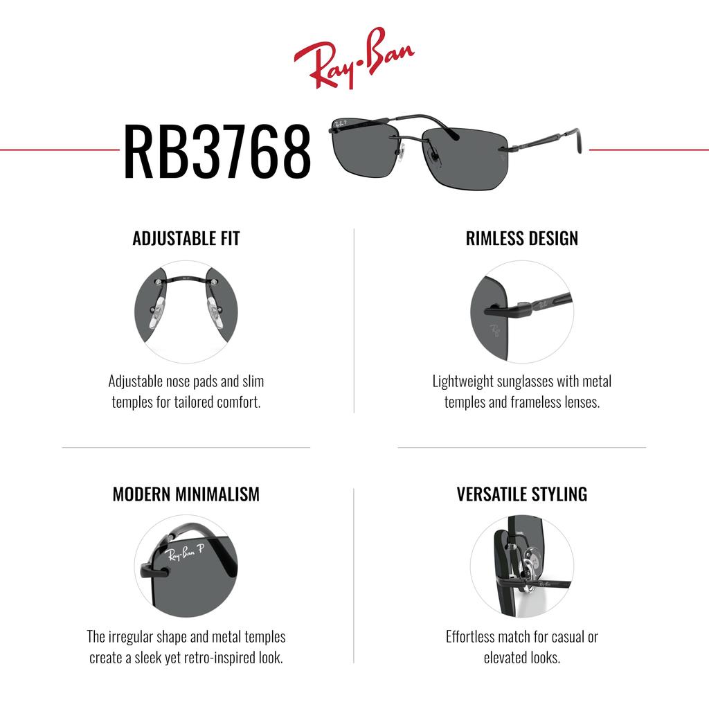 Солнцезащитные очки 0RB3768 ЧЕРНЫЕ ТЕМНО-СЕРЫЕ ПОЛЯРИЗОВАННЫЕ 56мм Ray-Ban