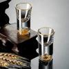 Luxury Crystal Glass Vodka Glass Sake Shochu Glass Bar Liqueur Double Bottom Gold Foil Glass Tea Cup High-End Gifts Hard Liquor