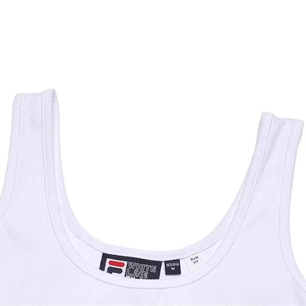 Fila Однотонный облегающий повседневный вязаный топ-майка женский белый F51W429103F-WT