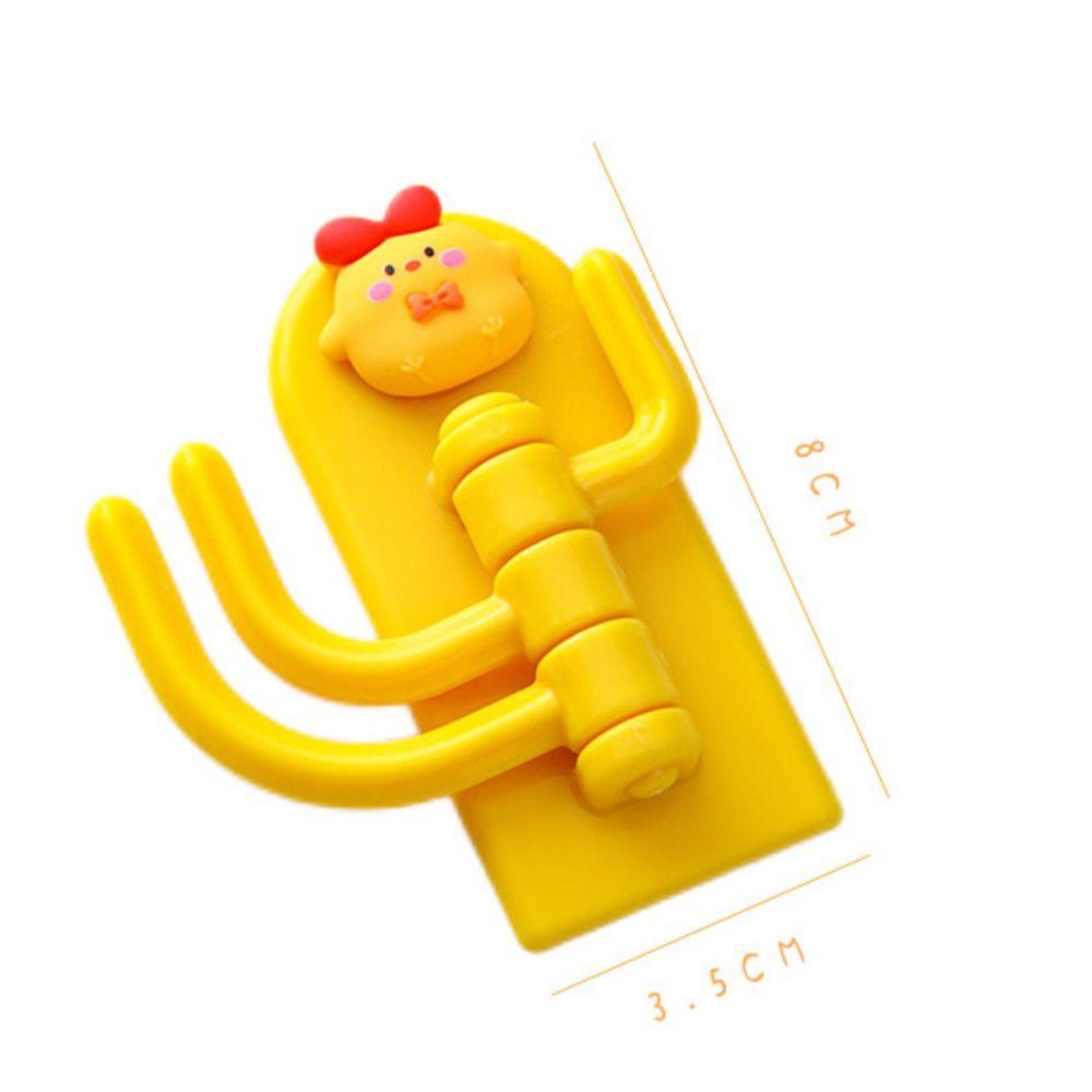 Новый простой пластиковый мультяшный милый держатель с 3 крючками без гвоздей, настенная полка для украшения общежития