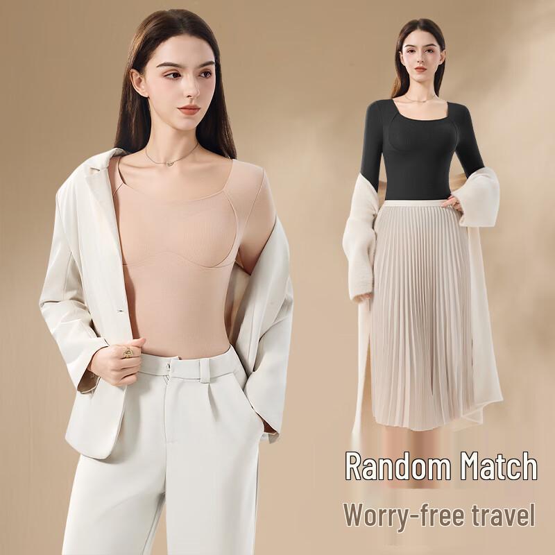 Женский термотоп Tingmei со встроенным бюстгальтером с подкладкой