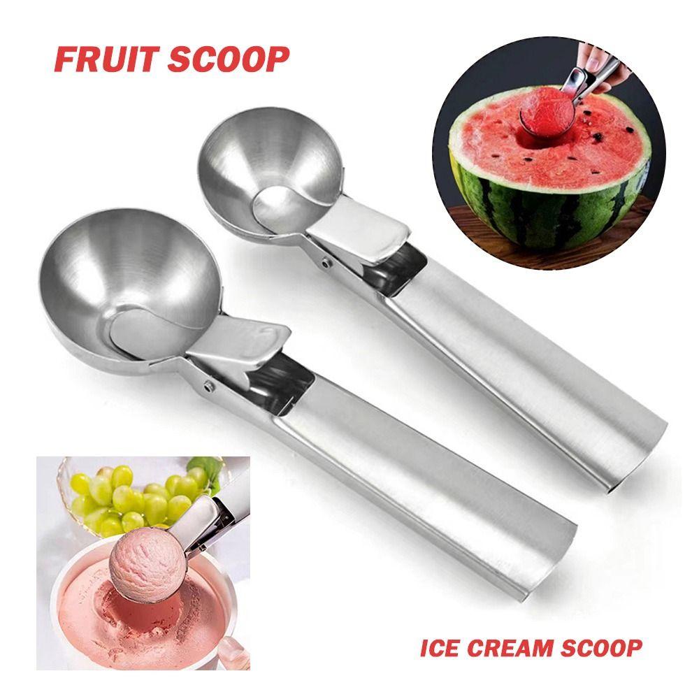 Stainless Steel Ice Cream Scoop Dual-Purpose Design Multifunctional Scoop Fruit Scoop Kitchen Use