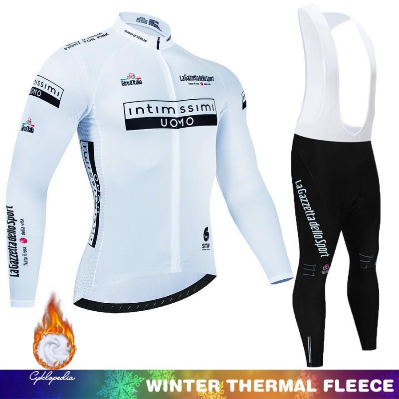 Winter Thermal Cycling Bib Tights Set With Long Sleeve Jersey Road Bike Riding Men Women