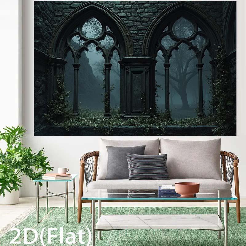 One piece of Gothic church background - Dark medieval architectural decoration for party.zyc