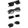 Sheomy Unisex Combo Offer Pack of 4 Shades Glasses Cat Eye Sunglasses Rectangle Retro Vintage Narrow Women::Men , ACAT-061