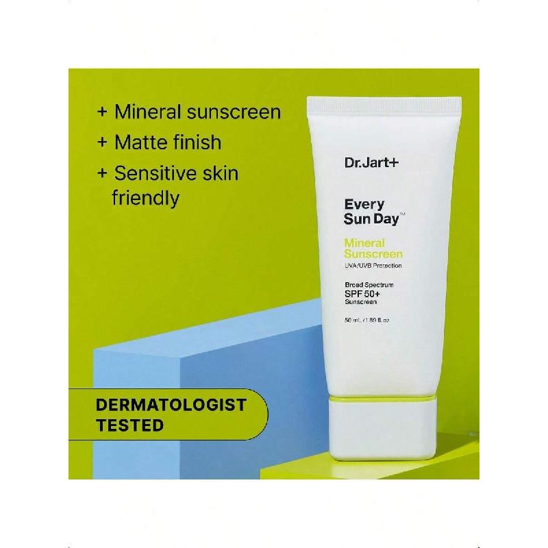 Dr.Jart+ Every Sun Day Mineral Корейский солнцезащитный крем 50 мл/ SPF 50+ Для лица | Корейский уход за кожей | Дорожный размер