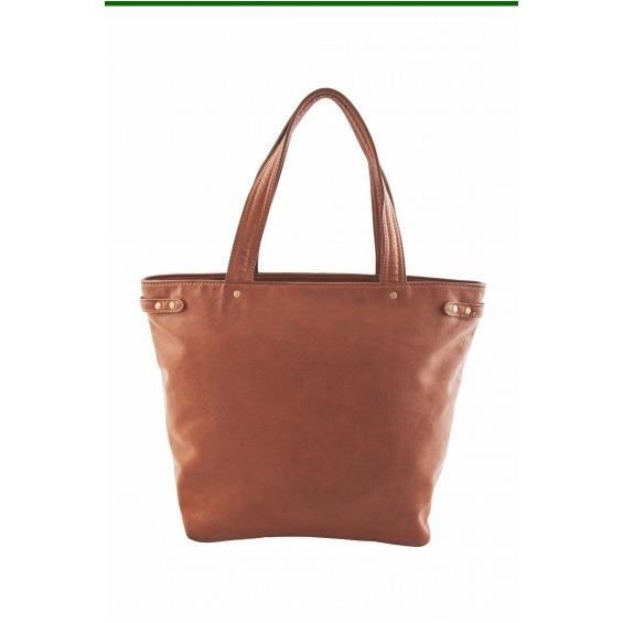 Sac à bandoulière - LE TEMPS DES CERISES - Nomad 1 - Cognac - Marron - Zippé