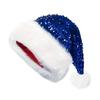 Christmas Sequin Santa Hat for Adults Unisex Glittery Sparkly Holiday Hat with Fluffy Pompom for New Year Xmas Party Supplies