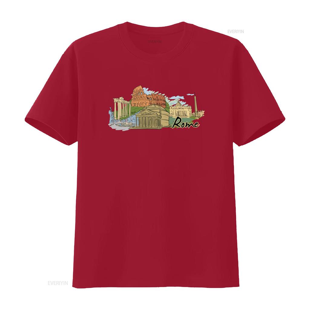 Rome Landmarks T Shirt Colosseum Roman Forum St Peter Basilica Pantheon Piazza Venezia Perfect for Travel Lovers vintage