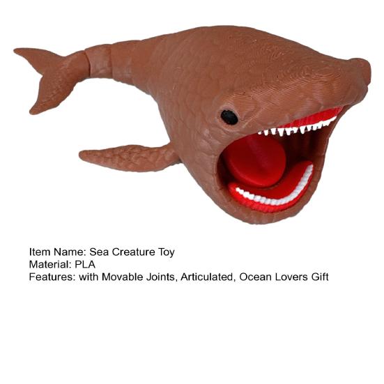 3D Printed Sea Creature Toy Deep Sea Animal Figurine with Movable Joints Articulated Mythical Ocean Predator Model Decoration Ocean Lovers Gift