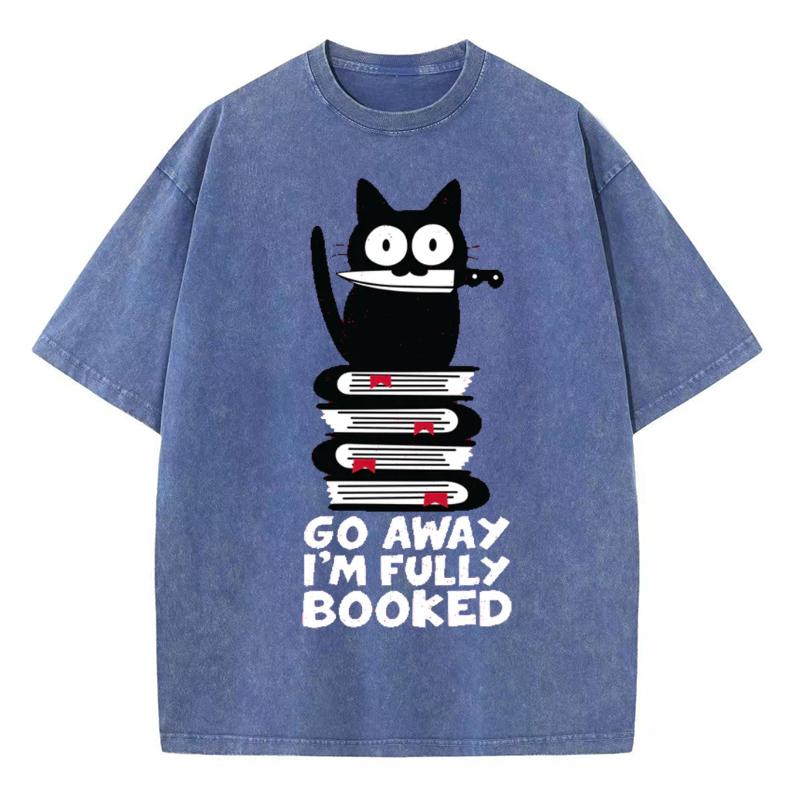 Летняя распродажа, женская футболка с принтом «Черная кошка» из выстиранного денима, хлопковая свободная футболка с коротким рукавом, студенческий топ высокого качества, милый