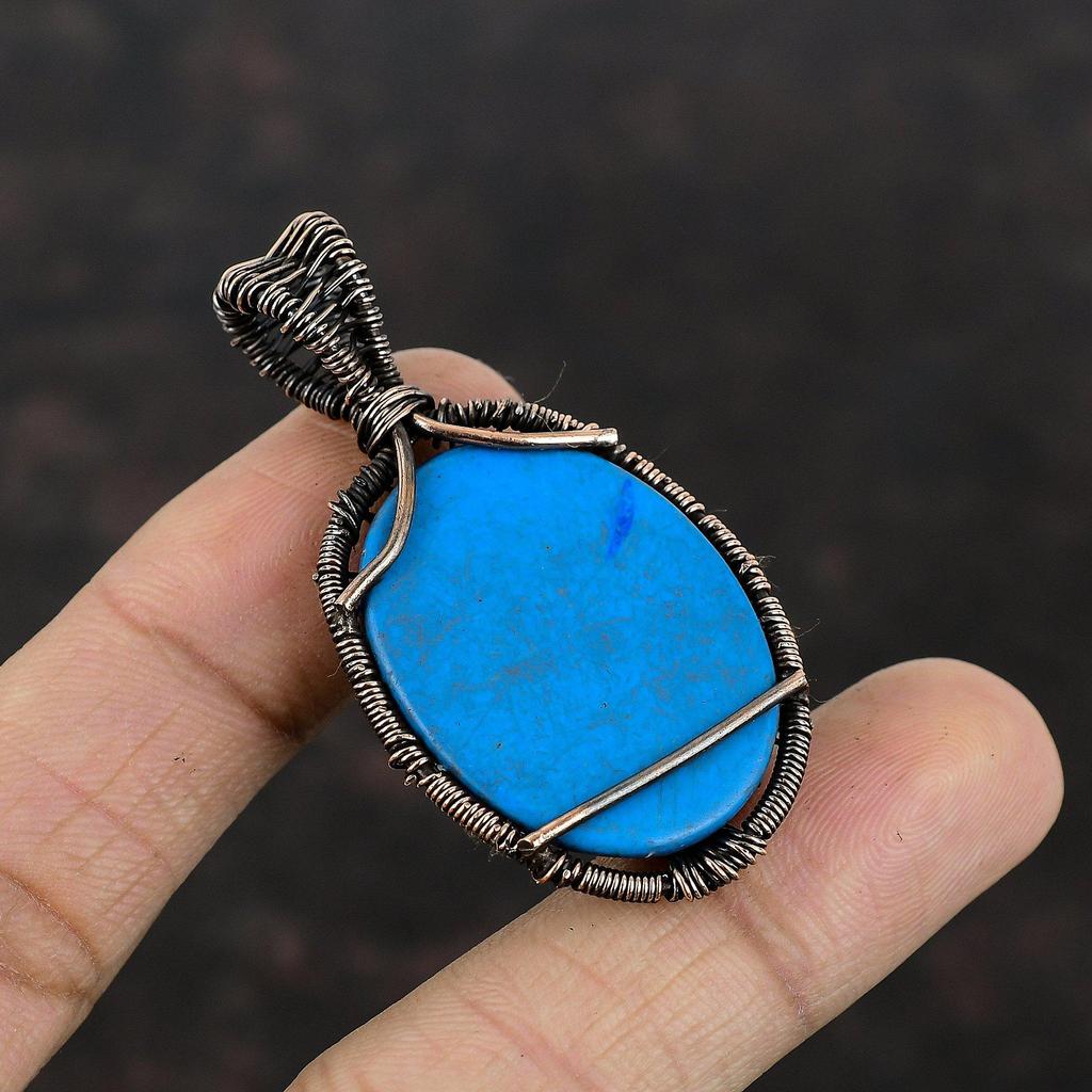 Tree Of Life Sleeping Beauty Turquoise Pendant Copper Wire Wrapped Jewelry Real Gemstone Handmade Pendant Copper Wire Wrap Pendant For Gift