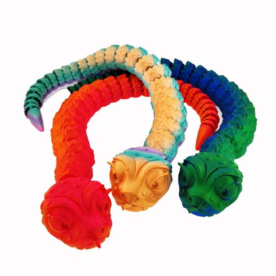 Игрушка змея, напечатанная на 3D-принтере, шарнирное украшение в виде змеи, гибкая игрушка-змея, украшение в виде животного для снятия стресса, подарок для взрослых