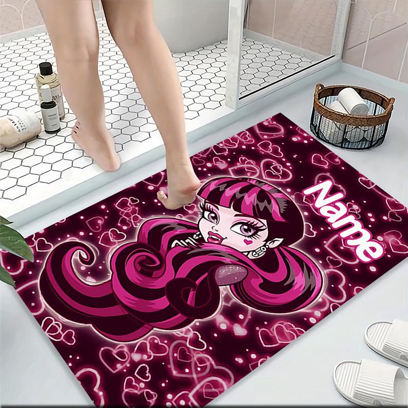 Custom Name Monster High Fashion Carpet Rug Customizable Soft Washable Anti-Slip Home Living Room Sofa Mats Personalized Rug. 0909404