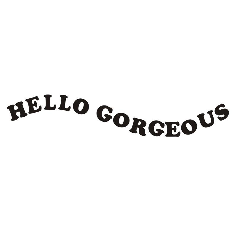 1 шт. наклейка на зеркало автомобиля Hello Gorgeous Text Cute Vinyl Decals Auto Decoration Access Водонепроницаемая наклейка на зеркало автомобиля