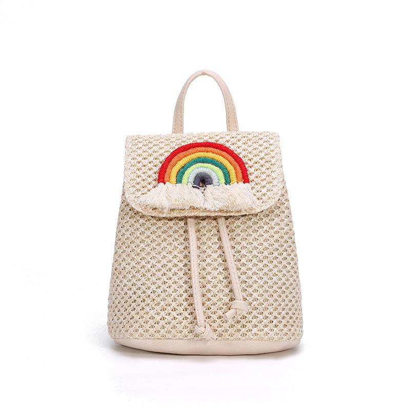 Пляжная соломенная сумка, летняя сумка с кисточками, тканая сумка, сумка через плечо, праздничный рюкзак для женщин