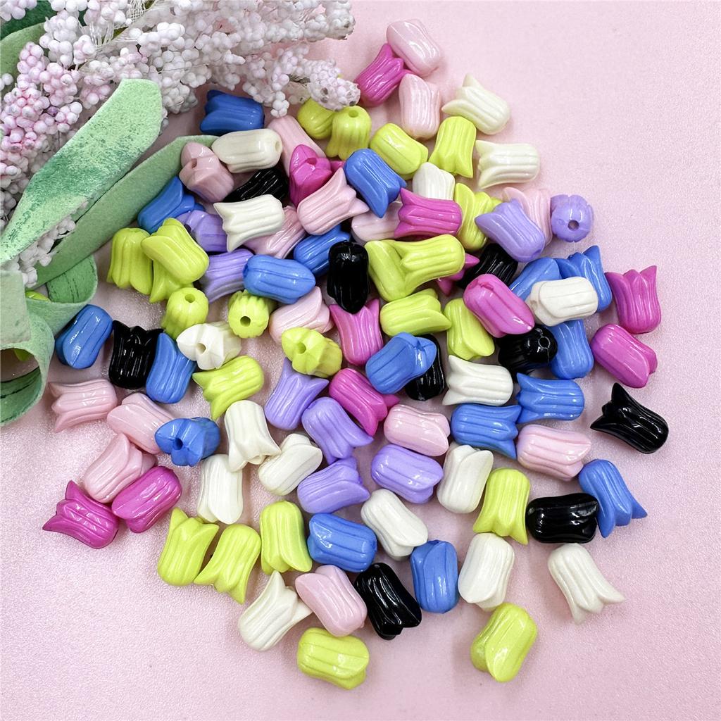 Loose Beads Flowers 7.5*9.6mm Necklace Jewelry Accessories 100PCS Bracelets Tulip Fashion Advanced For Jewelry Making DIY Acrylic
