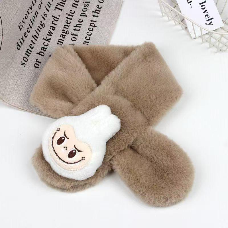 New Winter Children's Cute Cartoon Plush Faux Fur Snood Scarf