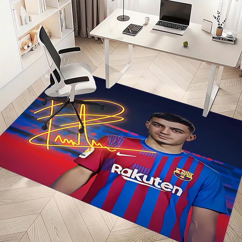 1pc Spain football star Pedri Print Area Rug - Soft, Washable Non-Slip Indoor Mat, Living Room, Home Office Decorative Rug,Office Decorative