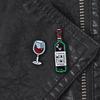 Collar Wine  Bottle Glass English Jewelry  Badge Letter Lapel  Pin