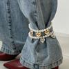 Европа, Америка, бахрома из искусственного жемчуга в виде сердечек, аксессуары для брюк и ног, модная бисерная подвеска, браслет на щиколотку для джинсов
