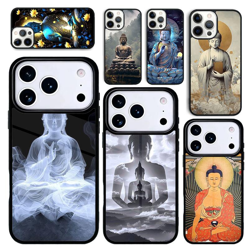 Чехол Case для iPhone 17 Air 16 Pro Max 15 Plus 11 13 Mini 14 12 Задняя крышка телефона Буддизм Будда Шакьямуни ДЗЕН