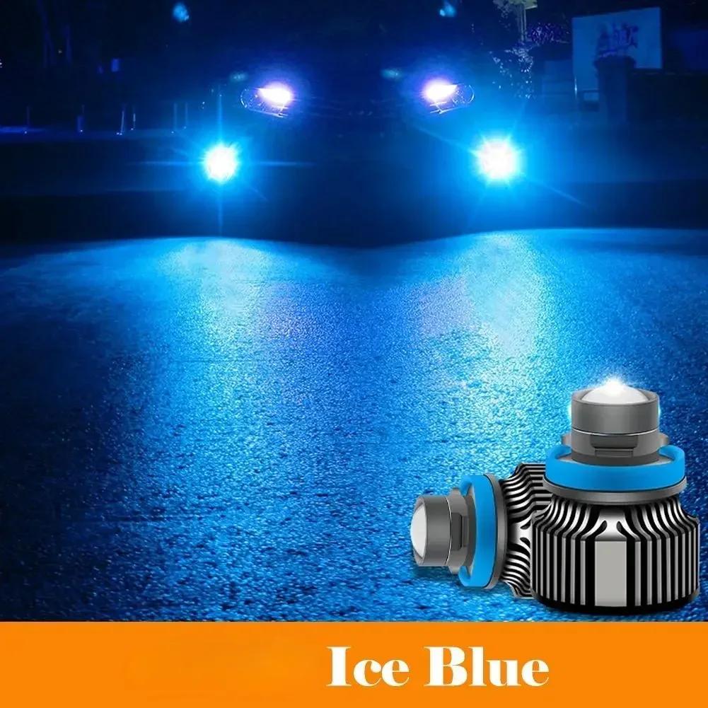 1PC 12V Laser Lens H7 H11 H8 H9 9006 HB4 Car Lens Headlight Led Fog Light Bulb LED Lamp White Yellow Ice Blue Turbo Fog Light