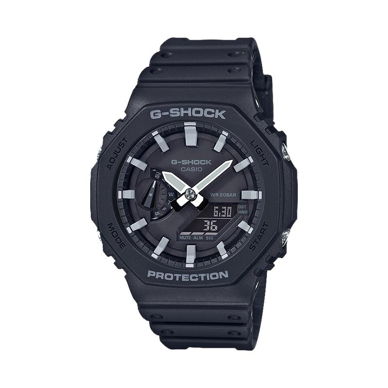 Casio Унисекс Часы с жидкокристаллическим/аналоговым двойным дисплеем Серия Черные GA-2100-1A(Watch4--)