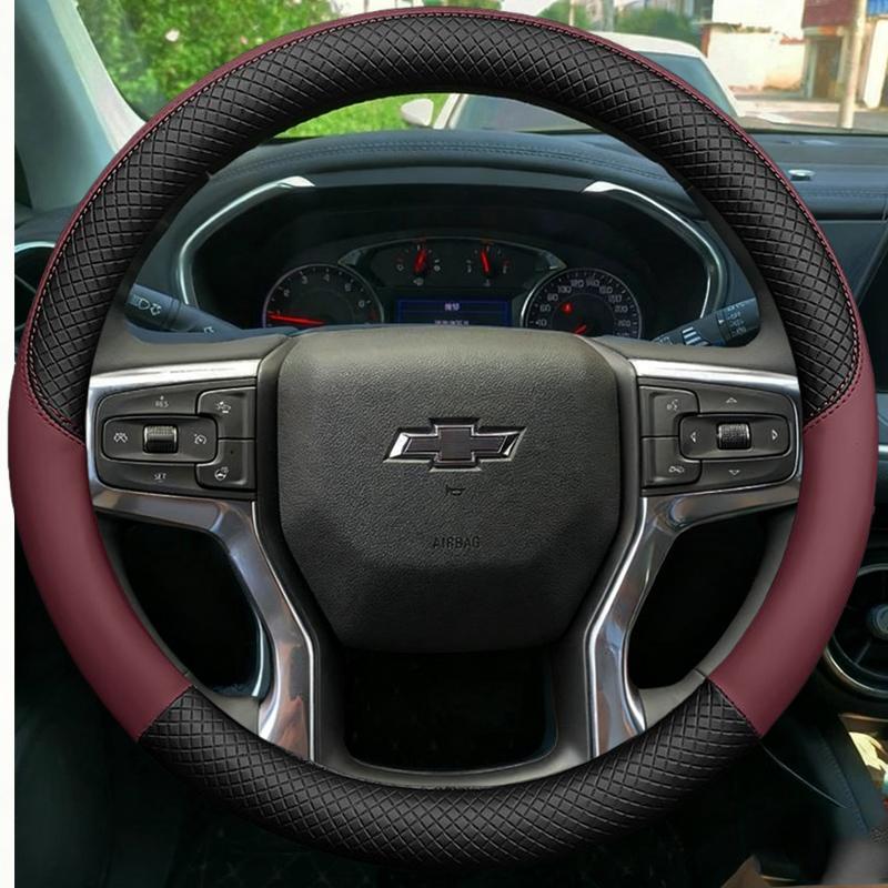 Чехол на руль автомобиля из микрофибры и кожи для Chevrolet Blazer 19-22 Silverado 19-21 3500HD 20-21 Suburban Tahoe 21