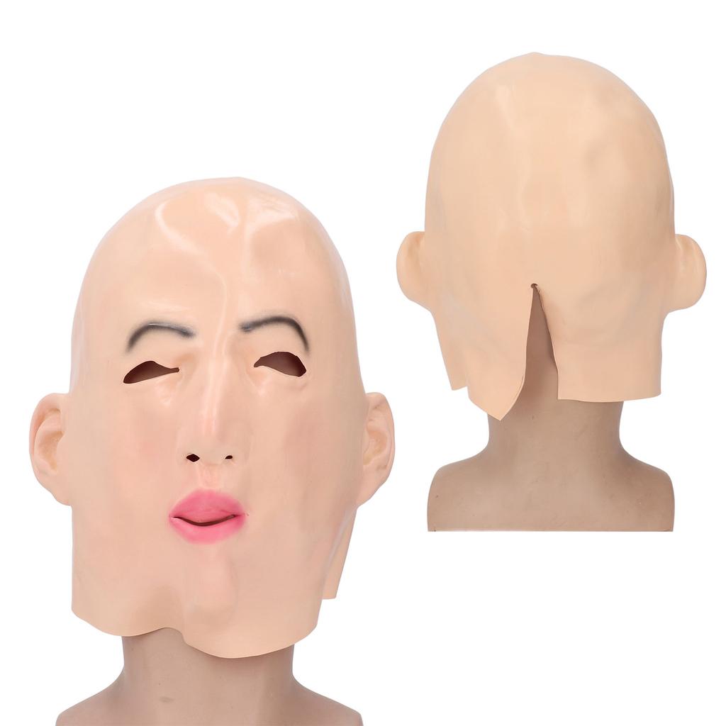 Полная голова женщины из латекса с реалистичными отверстиями для глаз, реалистичное женское лицо из латекса для косплей-вечеринки Cro