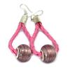 [R3194] - Ethnic Earrings 'Kilimanjaro' Pink - 75x20 Mm