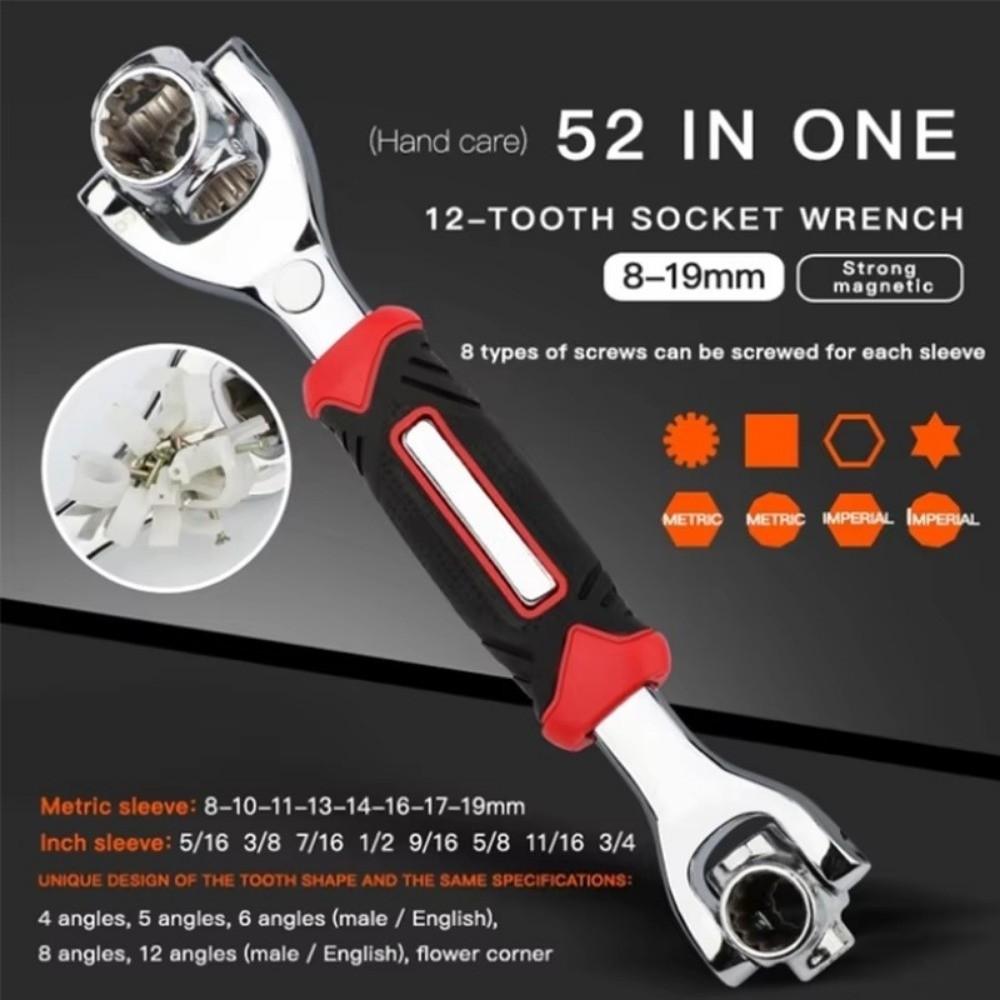 Spline Bolts Sleeve 52-in-1 Socket  Wrench Hand Tools Rotation Socket  Home Maintenance