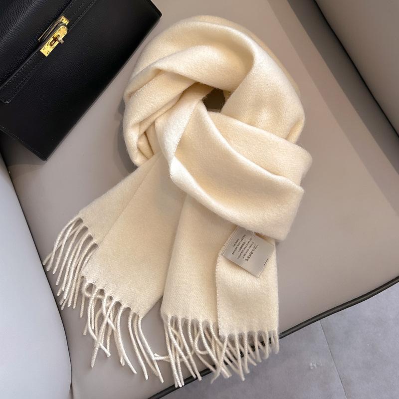 Winter Narrow Scarf 28 Color 100% Wool Scarf Solid Color Scarf Men's and Women's Universal Warm and Cold Proof Scarf