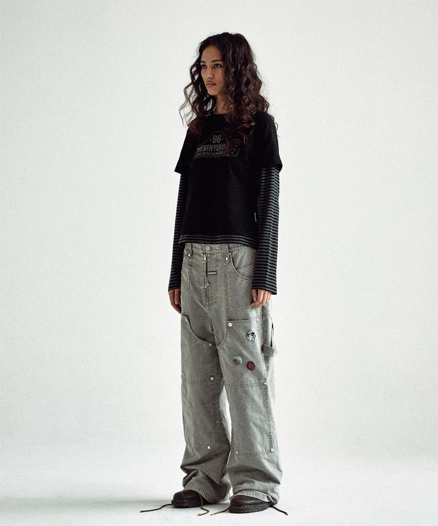 THEVINYLHOUSE 96 Layered Ls Tee Black