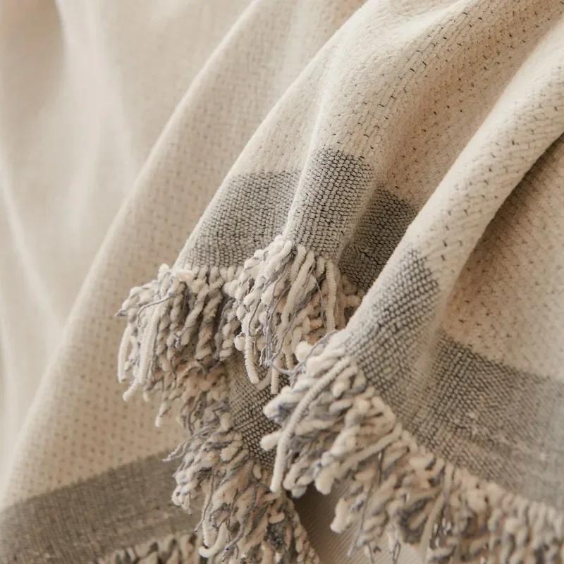 Скандинавские одеяла для дивана, большое одеяло для кемпинга, пикника, отдыха, отдыха, пляжное полотенце, белый дорожный коврик с кисточками, льняное белье